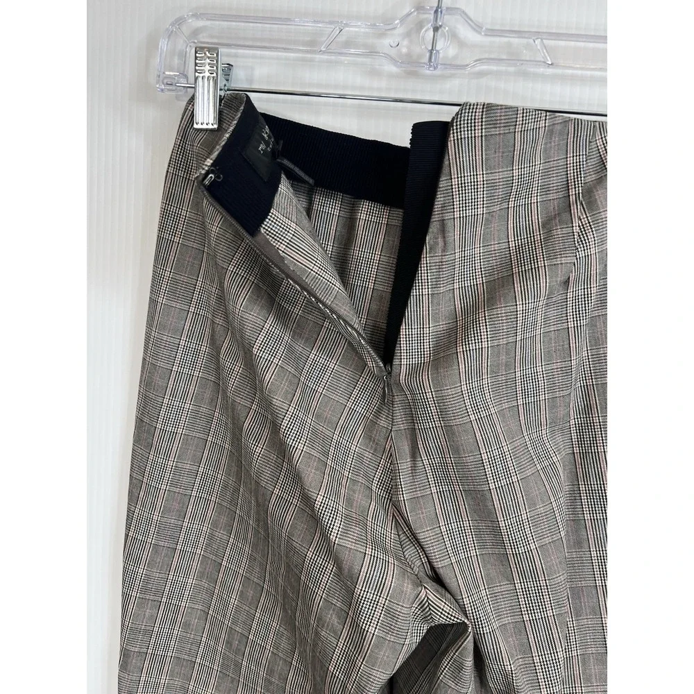 Rag & Bone Simone Plaid Ankle Pants Size 2 Cotton Blend Academia Preppy Back Zip